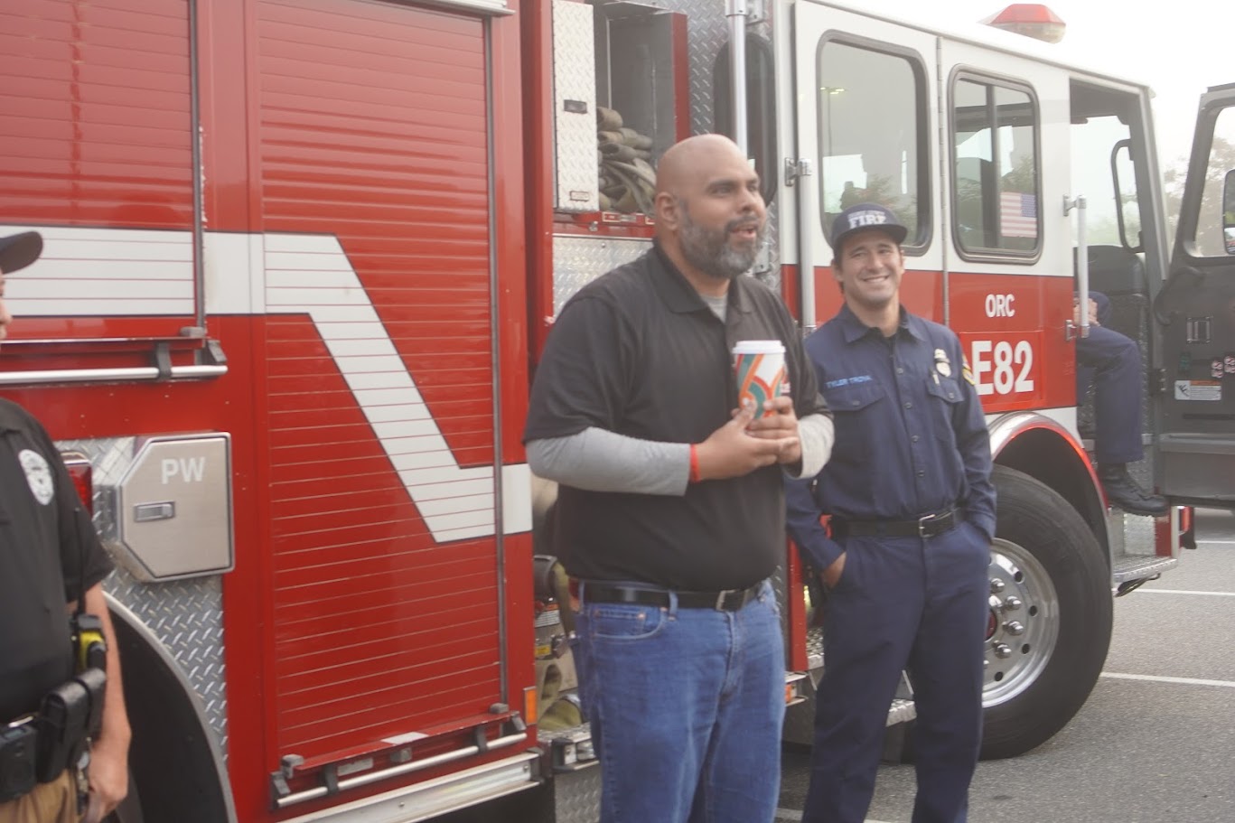 Mr Martinez with GGPD and GGFD at Walk to School Day.